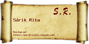 Sárik Rita névjegykártya