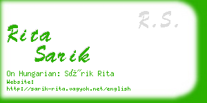 rita sarik business card